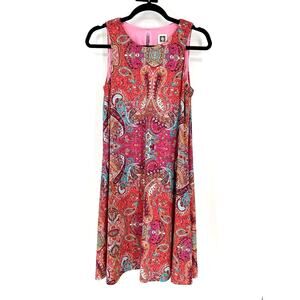 Anne Klein Multicolored Sleeveless Dress Size‎ 4 Lined Pullover